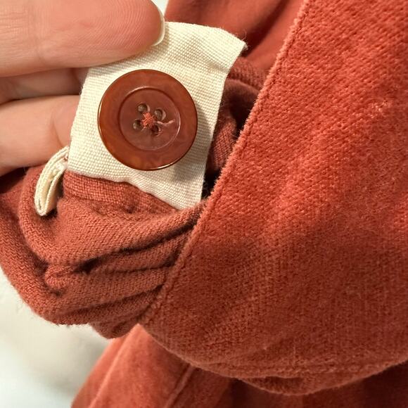 People Tree Women's Jessie Wide Leg Jumpsuit Overall Organic Cotton Red Brick 6 - Picture 5 of 8